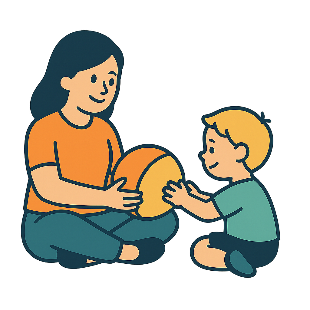 Therapist working with child